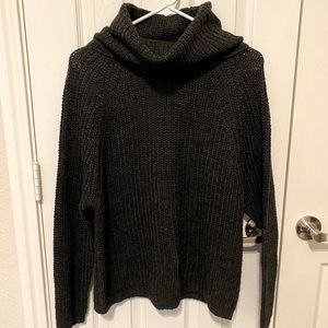 *2 for $10* Dark grey knit cowl neck sweater
